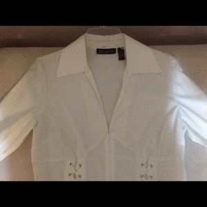 NWOT INC International Concepts White Blouse Sz L